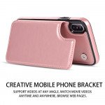 Wholesale iPhone XS Max Flip Book Leather Style Credit Card Case (Rose Gold)